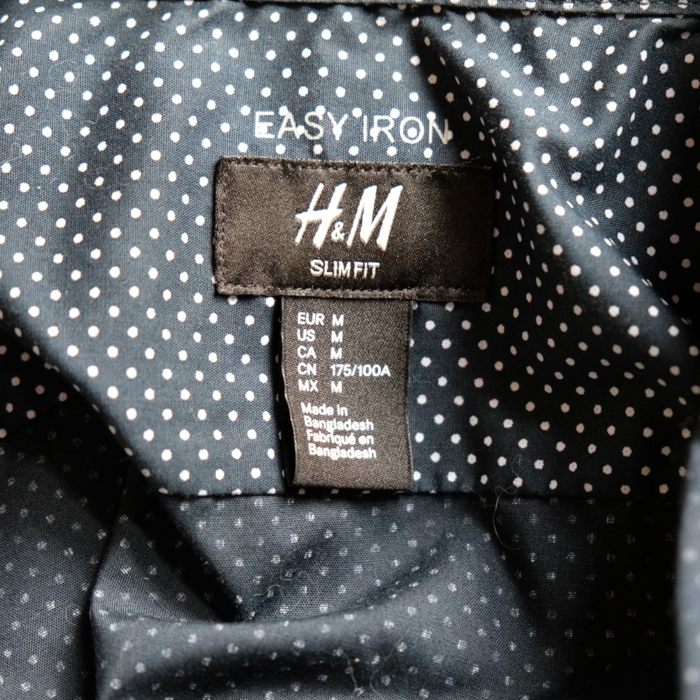 H&M Blue and White Polka Dot Button Up Shirt - Picture 3 of 4